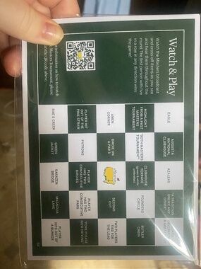 11count 90th Masters bingo anf leader tracker cards